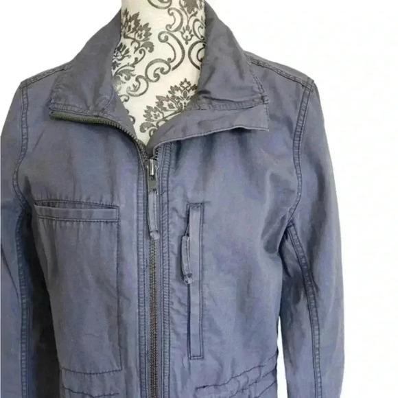 Madewell Fleet Jacket Dusty Blue Light Zipper Long Sleeves Women's size Medium - Picture 6 of 16
